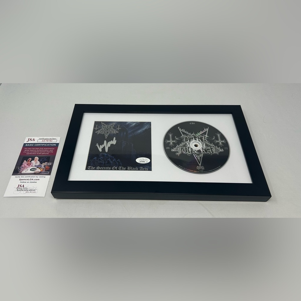 Lord Ahriman of Dark Funeral signed The Black Arts‎ CD Cover Framed JSA COA